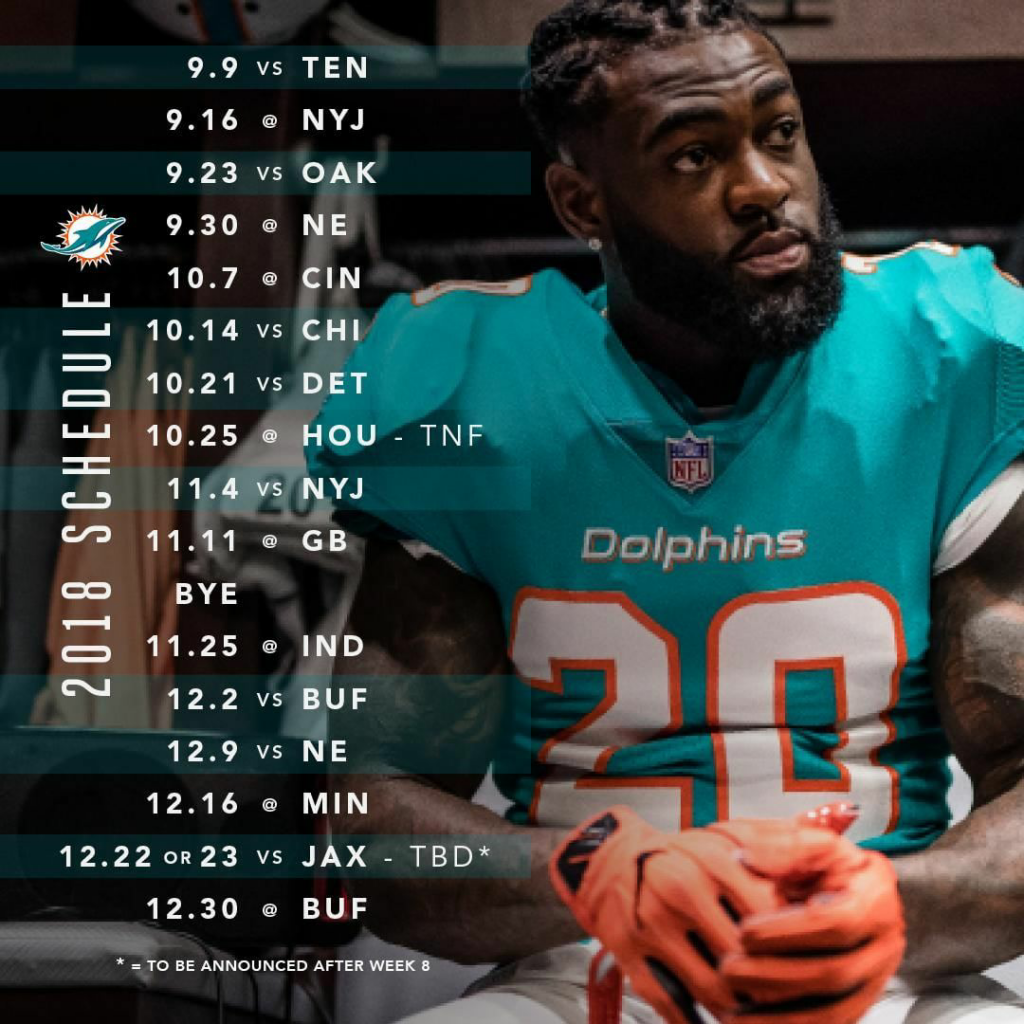 Miami Dolphins 2018 Schedule 305Magazine Miami, FL